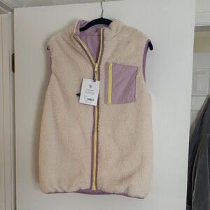 Athleta Kids Fleece Vest with Purple and Yellow Accents